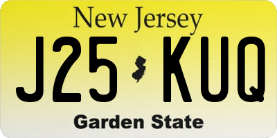 NJ license plate J25KUQ