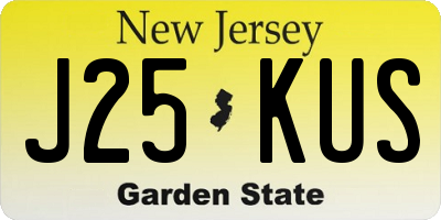 NJ license plate J25KUS
