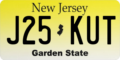 NJ license plate J25KUT
