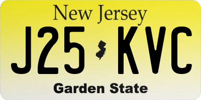 NJ license plate J25KVC