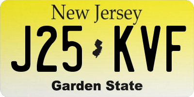 NJ license plate J25KVF