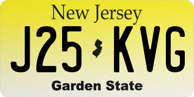 NJ license plate J25KVG