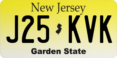 NJ license plate J25KVK