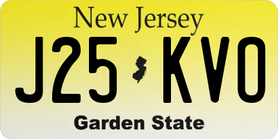 NJ license plate J25KVO