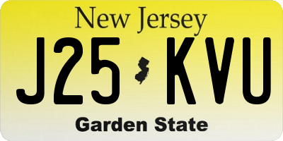 NJ license plate J25KVU