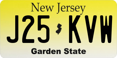 NJ license plate J25KVW