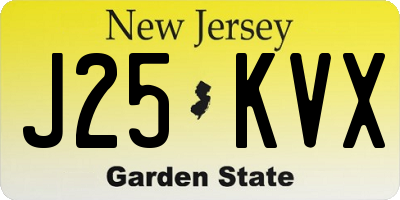 NJ license plate J25KVX