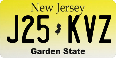 NJ license plate J25KVZ
