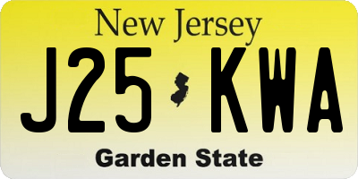 NJ license plate J25KWA