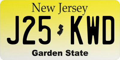 NJ license plate J25KWD