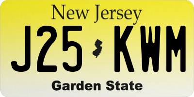 NJ license plate J25KWM