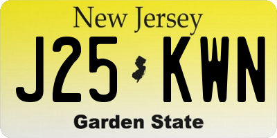NJ license plate J25KWN