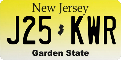 NJ license plate J25KWR