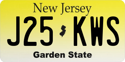 NJ license plate J25KWS