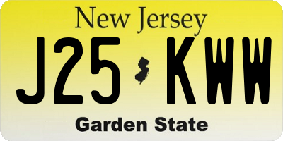 NJ license plate J25KWW