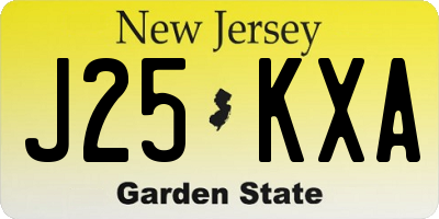 NJ license plate J25KXA