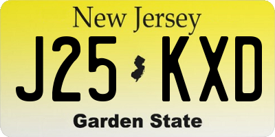 NJ license plate J25KXD