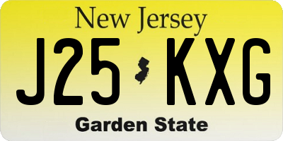 NJ license plate J25KXG
