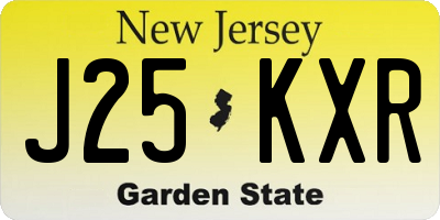 NJ license plate J25KXR
