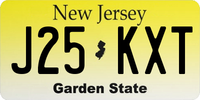 NJ license plate J25KXT