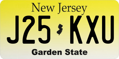 NJ license plate J25KXU