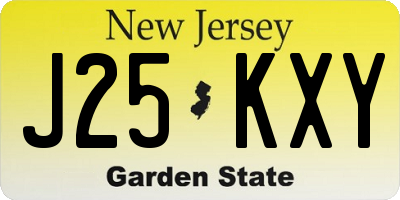 NJ license plate J25KXY