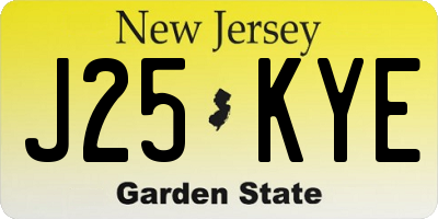 NJ license plate J25KYE