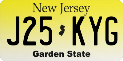 NJ license plate J25KYG