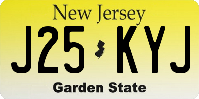 NJ license plate J25KYJ