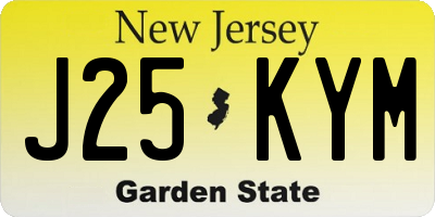 NJ license plate J25KYM