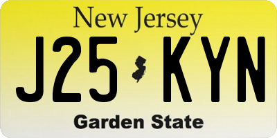 NJ license plate J25KYN