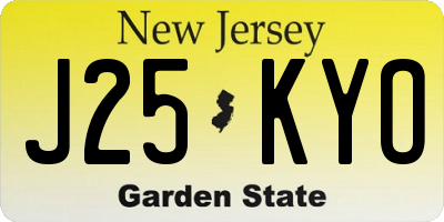 NJ license plate J25KYO