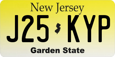 NJ license plate J25KYP