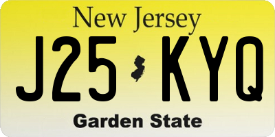 NJ license plate J25KYQ