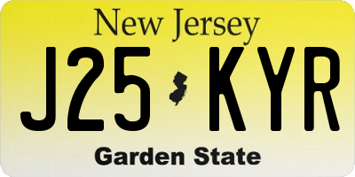 NJ license plate J25KYR