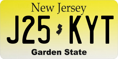 NJ license plate J25KYT