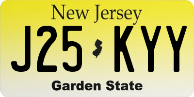 NJ license plate J25KYY