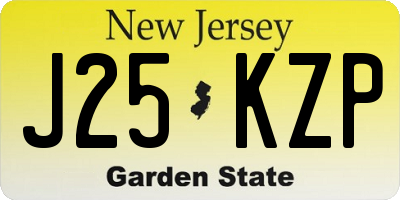 NJ license plate J25KZP