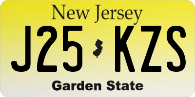 NJ license plate J25KZS