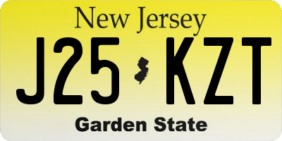 NJ license plate J25KZT
