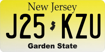NJ license plate J25KZU