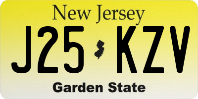NJ license plate J25KZV