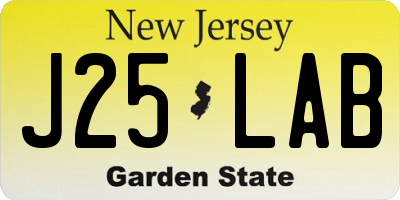 NJ license plate J25LAB