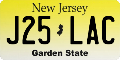 NJ license plate J25LAC
