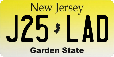 NJ license plate J25LAD