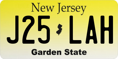 NJ license plate J25LAH