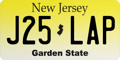 NJ license plate J25LAP