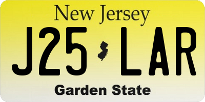 NJ license plate J25LAR