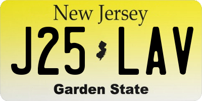 NJ license plate J25LAV