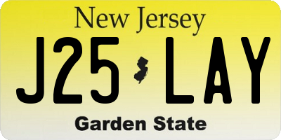 NJ license plate J25LAY